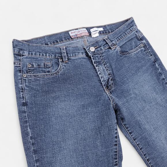 Vintage Old Navy Ultra Low Waist Boot-Cut Jeans Womens 10R Blue Med Stone Wash - Picture 9 of 11